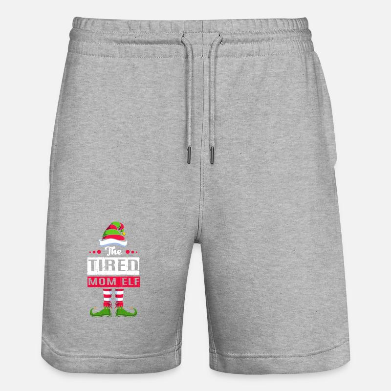 Elfe Elf Weihnachtsgeschenk Mutter Mama - Stanley/Stella Unisex Bio Joggingshorts Trainer  - Grau meliert