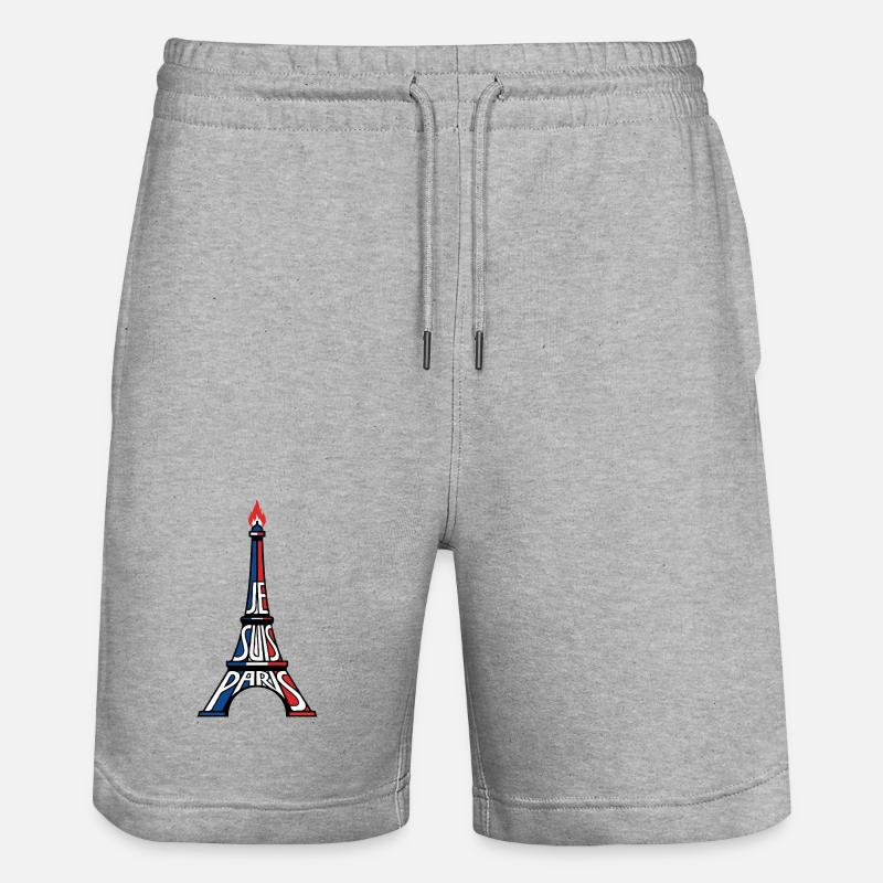 Tour Eiffel de Paris - Short de jogging bio TRAINER Stanley/Stella unisexe - gris chiné