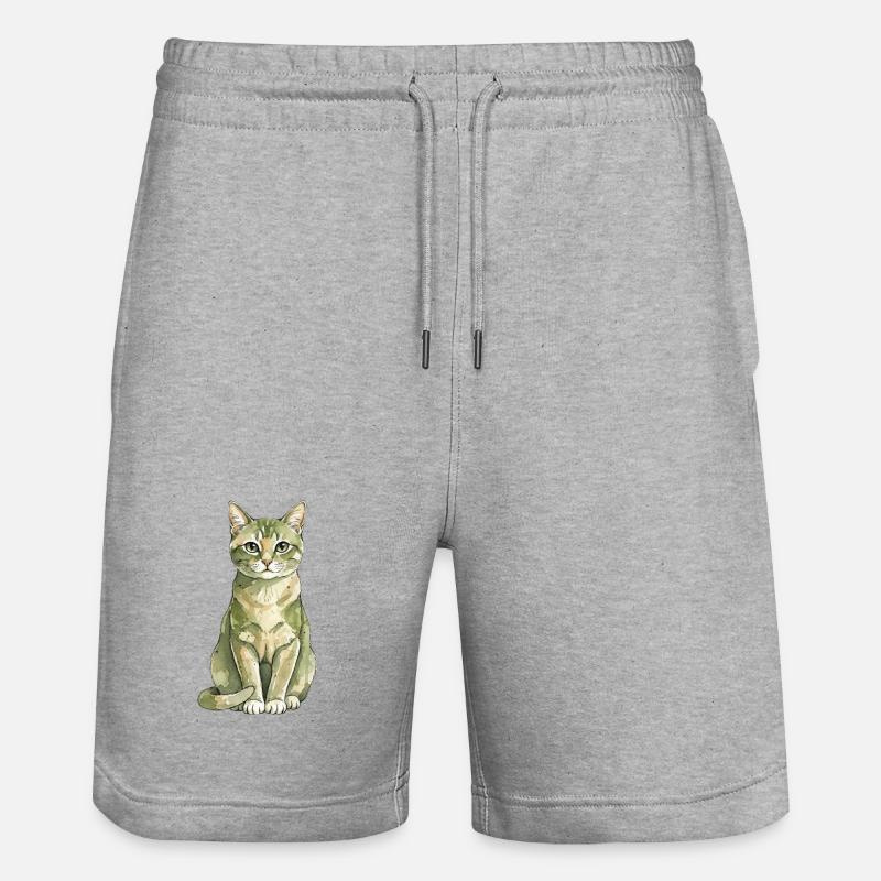 Chat - Chat naturel - Short de jogging bio TRAINER Stanley/Stella unisexe - gris chiné