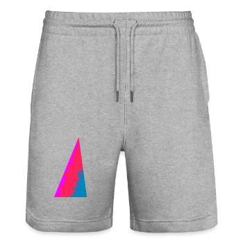 Couleurs unies, abstraites, couleurs géométriques - Short de jogging bio TRAINER Stanley/Stella unisexe - gris chiné - Devant - Nik (191cm) & Marisol (170cm)