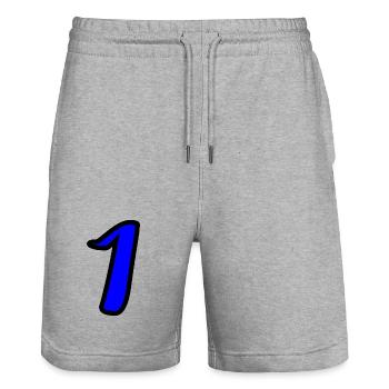 1. 1 year. 1st ANNIVERSARY. 1 YEAR ANNIVERSARY - Stanley/Stella Trainer Unisex Organic Jogging Shorts - heather grey - Front - Nik (191cm) & Marisol (170cm)