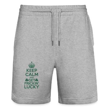 Chemise de la Saint-Patrick – Lucky Shamrock - Short de jogging bio TRAINER Stanley/Stella unisexe - gris chiné - Devant - Nik (191cm) & Marisol (170cm)