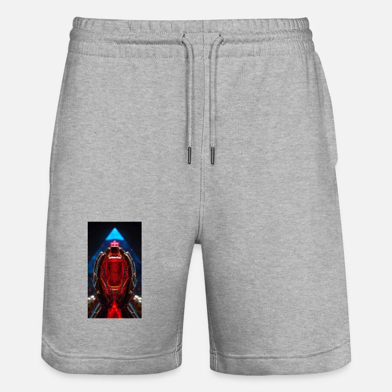 Roter Kristall RoboHände - Stanley/Stella Unisex Bio Joggingshorts Trainer  - Grau meliert