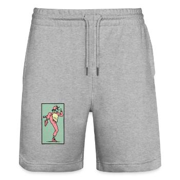 Female dancer #12 - Stanley/Stella Unisex Bio Joggingshorts Trainer  - Grau meliert - Vorne - Nik (191cm) & Marisol (170cm)