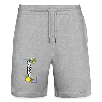 Capri Lemon Blossom Amour Été Méditerranéen - Short de jogging bio TRAINER Stanley/Stella unisexe - gris chiné - Devant - Nik (191cm) & Marisol (170cm)