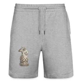 Tailleur de pierre Tailleur de pierre - Short de jogging bio TRAINER Stanley/Stella unisexe - gris chiné - Devant - Nik (191cm) & Marisol (170cm)