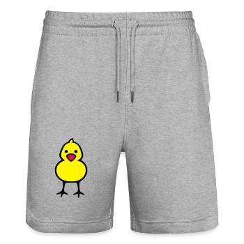 Küken - Stanley/Stella Unisex Bio Joggingshorts Trainer  - Grau meliert - Vorne - Nik (191cm) & Marisol (170cm)
