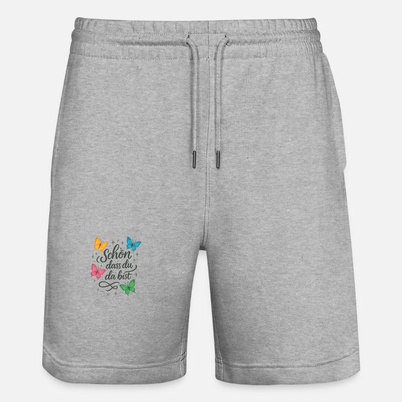 Schön, dass du da bist - Stanley/Stella Unisex Bio Joggingshorts Trainer - Grau meliert