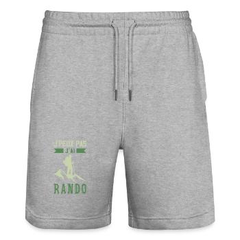 Ich kann nicht, ich bin gewandert - Stanley/Stella Unisex Bio Joggingshorts Trainer  - Grau meliert - Vorne - Nik (191cm) & Marisol (170cm)