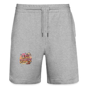 Line dancing my hobby - my passion - Stanley/Stella Trainer Unisex Organic Jogging Shorts - heather grey - Front - Nik (191cm) & Marisol (170cm)