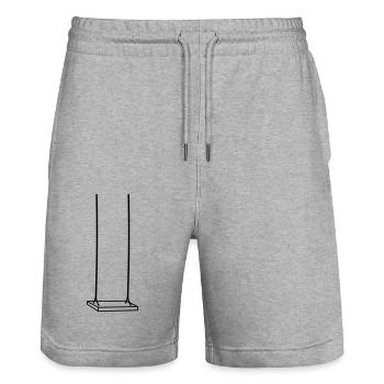 beautiful swing playground swinging fun sitting - Stanley/Stella Trainer Unisex Organic Jogging Shorts - heather grey - Front - Nik (191cm) & Marisol (170cm)