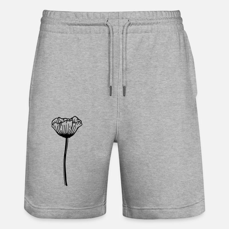 Mohn Blume - Stanley/Stella Unisex Bio Joggingshorts Trainer  - Grau meliert