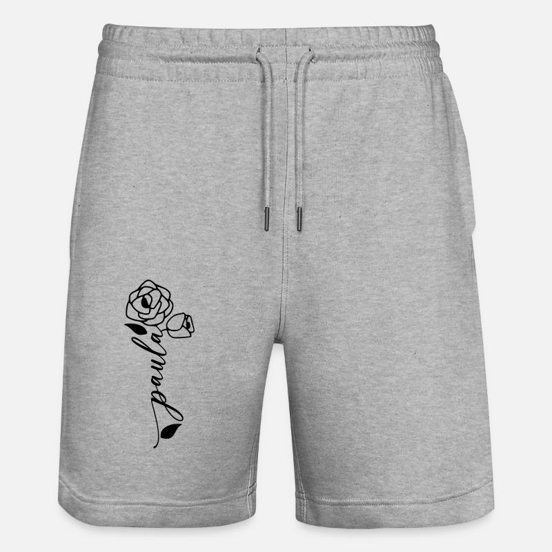 Paula Nom Prénom Nom Fleur - Short de jogging bio TRAINER Stanley/Stella unisexe - gris chiné