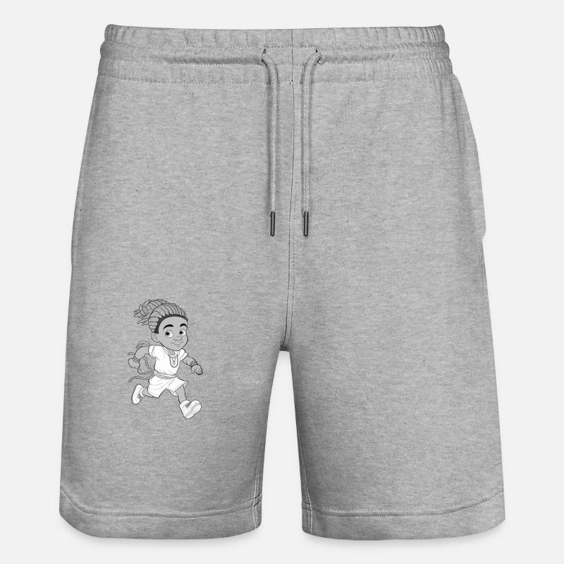 handsome african boy running - Short de jogging bio TRAINER Stanley/Stella unisexe - gris chiné
