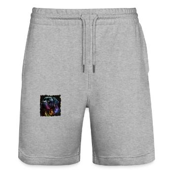 Cane Corso für einen Cane Corso Besitzer - Stanley/Stella Unisex Bio Joggingshorts Trainer  - Grau meliert - Vorne - Nik (191cm) & Marisol (170cm)