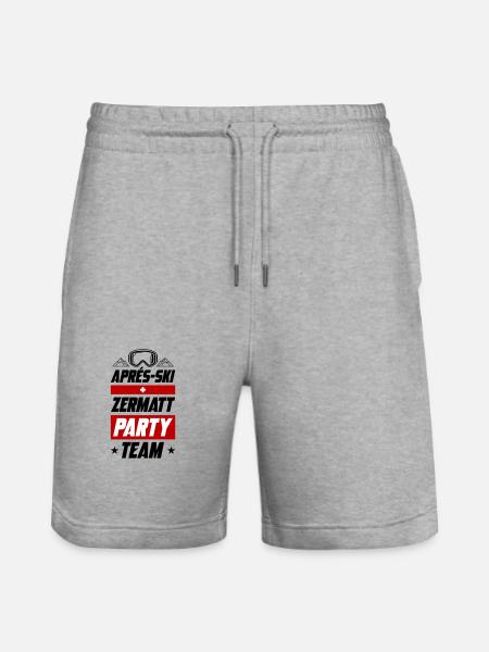 Après Ski Zermatt Party Team - Stanley/Stella Trainer Unisex Organic Jogging Shorts - heather grey