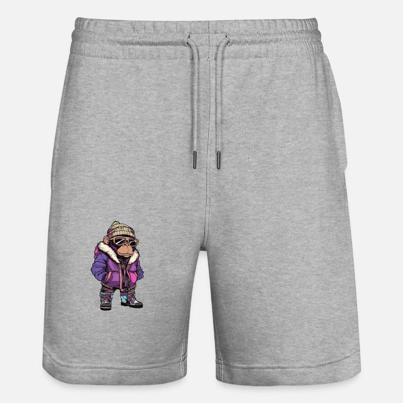 Singe Drôle Hiver - Short de jogging bio TRAINER Stanley/Stella unisexe - gris chiné