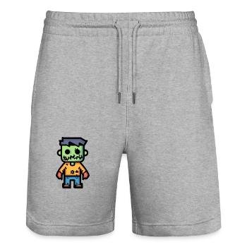 Zombie Halloween Comic Lustig - Stanley/Stella Unisex Bio Joggingshorts Trainer  - Grau meliert - Vorne - Nik (191cm) & Marisol (170cm)