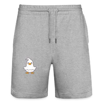 Goose Halloween Funny Ghost - Stanley/Stella Trainer Unisex Organic Jogging Shorts - heather grey - Front - Nik (191cm) & Marisol (170cm)