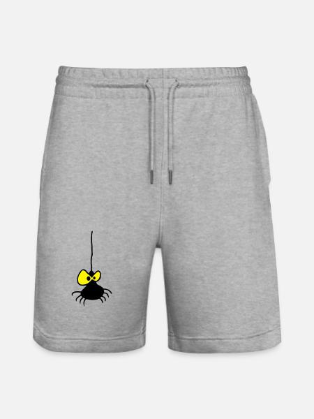 Grumpy Spider Zweifarbiges Design - Stanley/Stella Unisex Bio Joggingshorts Trainer  - Grau meliert