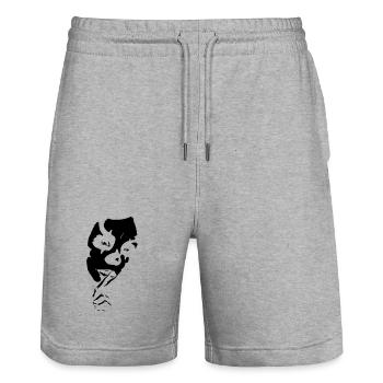 clown woman joker mask crime la catrina sticker - Stanley/Stella Trainer Unisex Organic Jogging Shorts - heather grey - Front - Nik (191cm) & Marisol (170cm)