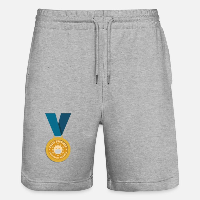 MÉDAILLE DE BRAVOURE Covid-19 - Short de jogging bio TRAINER Stanley/Stella unisexe - gris chiné