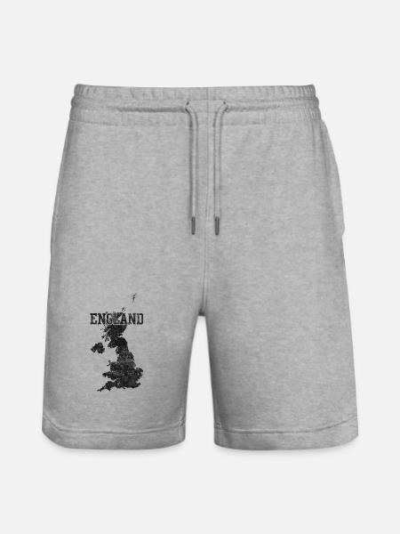 England Brick Map Texture - Stanley/Stella Trainer Unisex Organic Jogging Shorts - heather grey