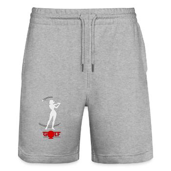 Retro-Golfer - Stanley/Stella Unisex Bio Joggingshorts Trainer  - Grau meliert - Vorne - Nik (191cm) & Marisol (170cm)