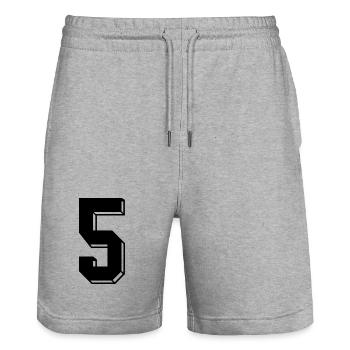 Retroshirt BRD 1974 WM EM 2024 50 Jahre Jubiläum - Stanley/Stella Unisex Bio Joggingshorts Trainer  - Grau meliert - Vorne - Nik (191cm) & Marisol (170cm)