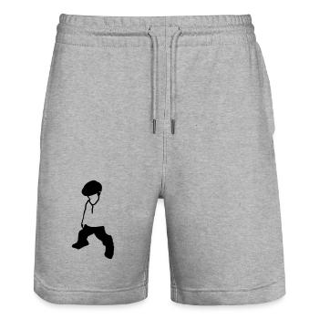 Musique enfant - Short de jogging bio TRAINER Stanley/Stella unisexe - gris chiné - Devant - Nik (191cm) & Marisol (170cm)