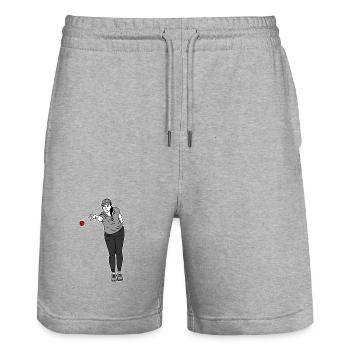 Petanque Spielerin Rechtshänderin - Stanley/Stella Unisex Bio Joggingshorts Trainer  - Grau meliert - Vorne - Nik (191cm) & Marisol (170cm)
