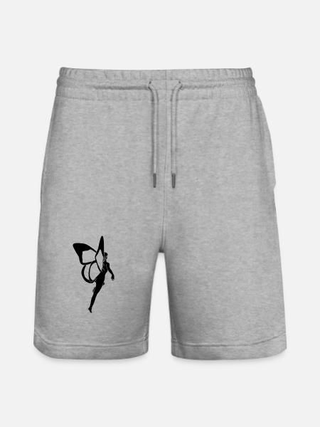 Butterfly Woman (Black) - Stanley/Stella Trainer Unisex Organic Jogging Shorts - heather grey