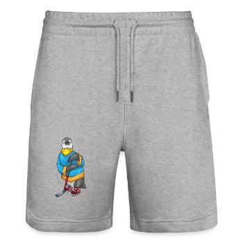 Penguin Bâton de Hockey sur Glace - Short de jogging bio TRAINER Stanley/Stella unisexe - gris chiné - Devant - Nik (191cm) & Marisol (170cm)