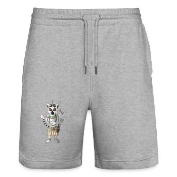 Ring-tailed lemur the beat from the bush - Stanley/Stella Trainer Unisex Organic Jogging Shorts - heather grey - Front - Nik (191cm) & Marisol (170cm)