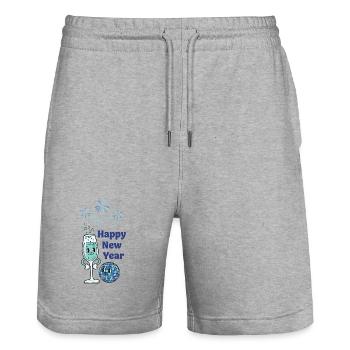 Célébrations du Nouvel An Feux d’artifice 2026 - Short de jogging bio TRAINER Stanley/Stella unisexe - gris chiné - Devant - Nik (191cm) & Marisol (170cm)