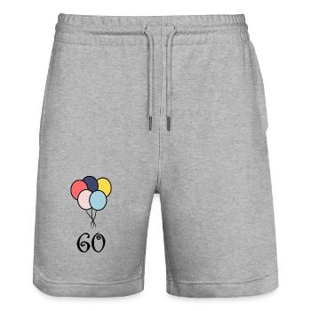 60. 60 JAHRE. 60-JÄHRIGES JUBILÄUM. 60. GEBURTSTAG. - Stanley/Stella Unisex Bio Joggingshorts Trainer  - Grau meliert - Vorne - Nik (191cm) & Marisol (170cm)