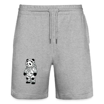 Combinaison spatiale panda bear - Short de jogging bio TRAINER Stanley/Stella unisexe - gris chiné - Devant - Nik (191cm) & Marisol (170cm)
