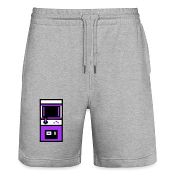 Nostalgic Arcade Automat Gamer - Stanley/Stella Trainer Unisex Organic Jogging Shorts - heather grey - Front - Nik (191cm) & Marisol (170cm)
