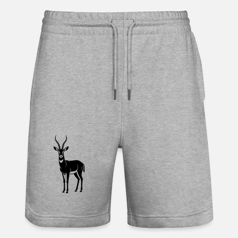 antelope - Stanley/Stella Trainer Unisex Organic Jogging Shorts - heather grey