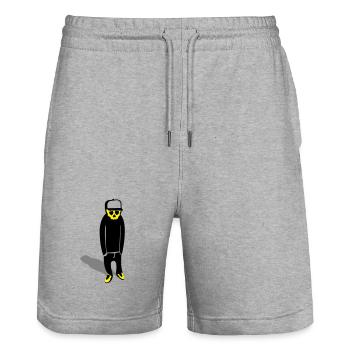 emo - Stanley/Stella Unisex Bio Joggingshorts Trainer  - Grau meliert - Vorne - Nik (191cm) & Marisol (170cm)