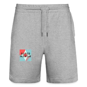 BONNE FÊTE MAMAN. MAMAN. FÊTE DES MÈRES. FÊTE - Short de jogging bio TRAINER Stanley/Stella unisexe - gris chiné - Devant - Nik (191cm) & Marisol (170cm)