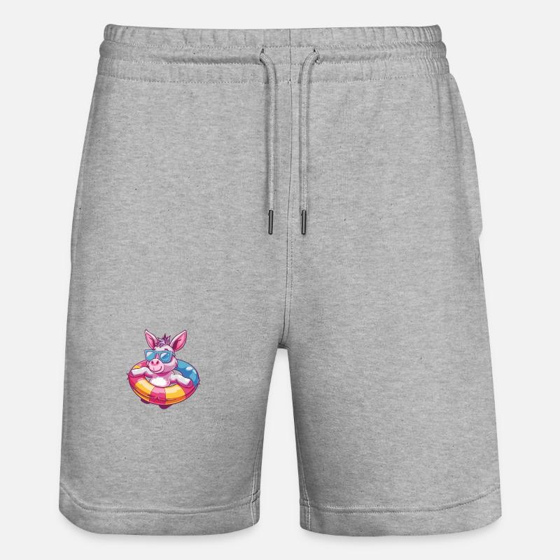 Âne Bande Dessinée Cool - Short de jogging bio TRAINER Stanley/Stella unisexe - gris chiné