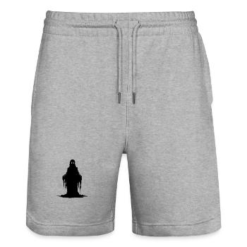 Spooky Ghost - Stanley/Stella Trainer Unisex Organic Jogging Shorts - heather grey - Front - Nik (191cm) & Marisol (170cm)