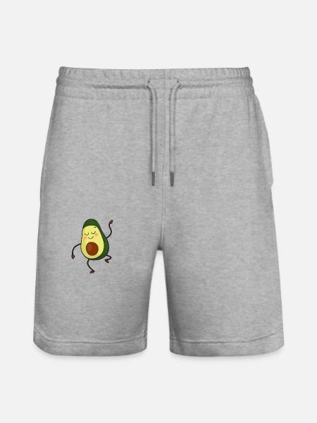 Happy avocado dances - Stanley/Stella Trainer Unisex Organic Jogging Shorts - heather grey