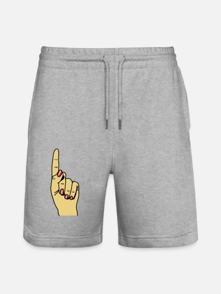 zeigefinger - Stanley/Stella Trainer Unisex Organic Jogging Shorts - heather grey