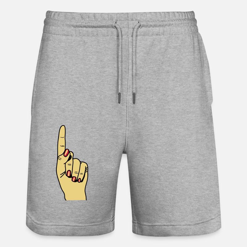 zeigefinger - Short de jogging bio TRAINER Stanley/Stella unisexe - gris chiné