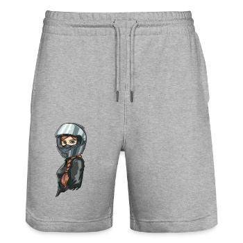 Lady Biker pour un motard motard - Short de jogging bio TRAINER Stanley/Stella unisexe - gris chiné - Devant - Nik (191cm) & Marisol (170cm)