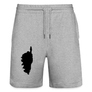 Corsica - Stanley/Stella Trainer Unisex Organic Jogging Shorts - heather grey - Front - Nik (191cm) & Marisol (170cm)