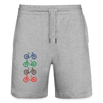 Triathlon Swim Bike Run Marathon - Stanley/Stella Trainer Unisex Organic Jogging Shorts - heather grey - Front - Nik (191cm) & Marisol (170cm)