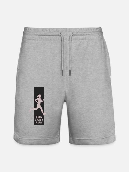 RUN BABY RUN - Stanley/Stella Unisex Bio Joggingshorts Trainer - Grau meliert